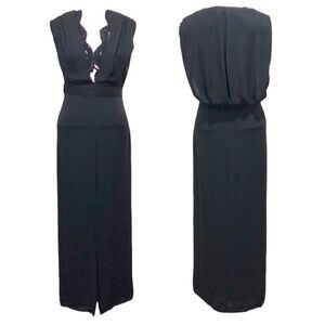 Raoul Lana Gown Formal Maxi Dress Size 0 Black Lace Blush Pink